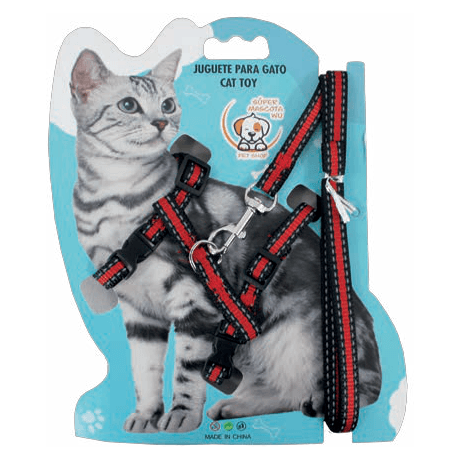Arnés con correa para gato