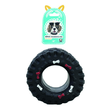 Llanta chillona para perro